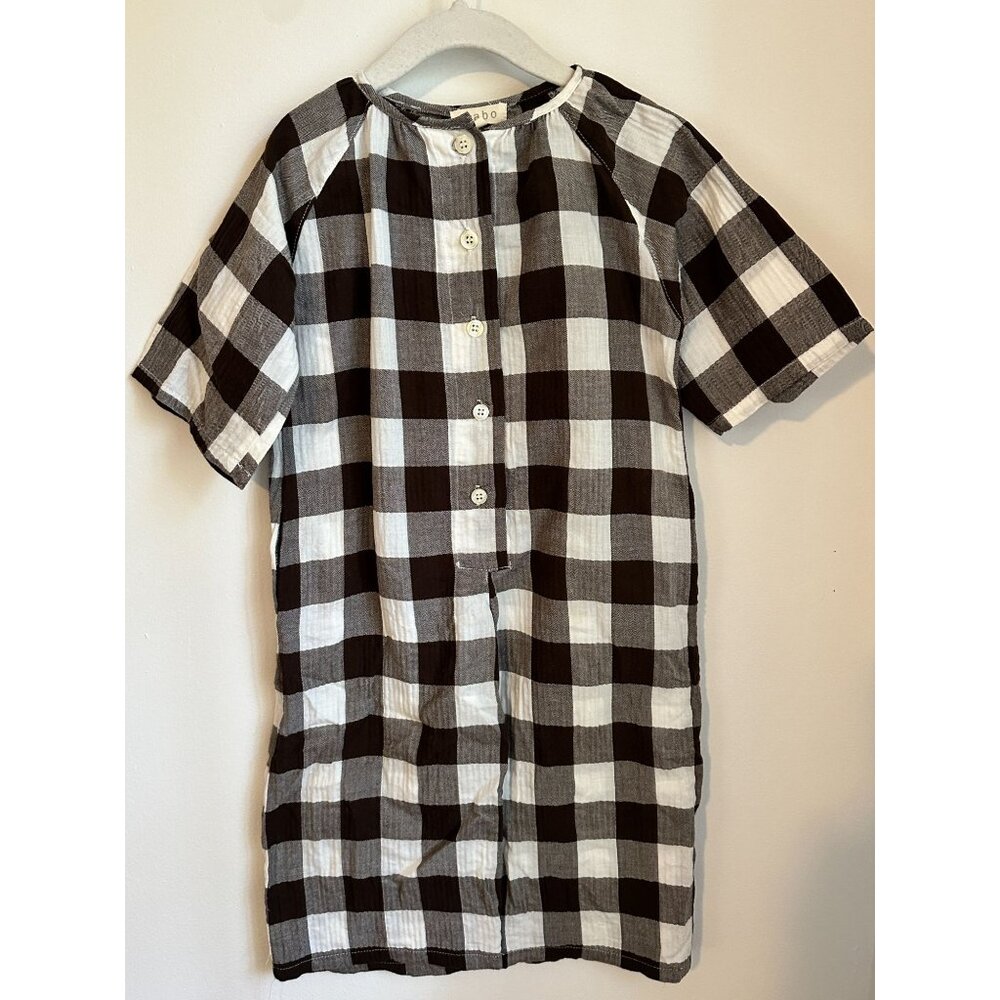 Mabo, Utah girls 2-3 buffalo plaid natural soft &amp; durable cotton romper.